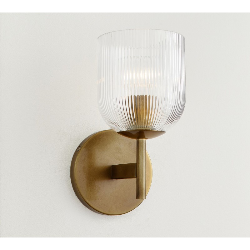 Bravira wandlamp met geribbeld glas -...