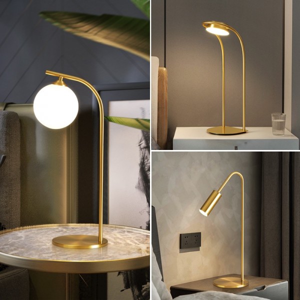 Lampe de table de luxe légère en cuivre