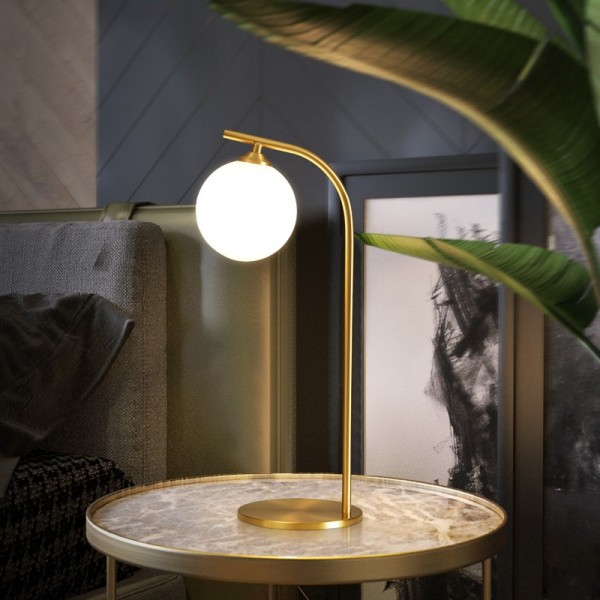 Luksusowa lampa stołowa miedziana