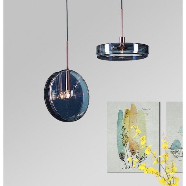 Dark Blue Glass Pendant Lamp