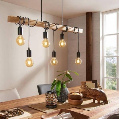 TOWNSHEND 4 Light Wooden Pendant Lamp 2