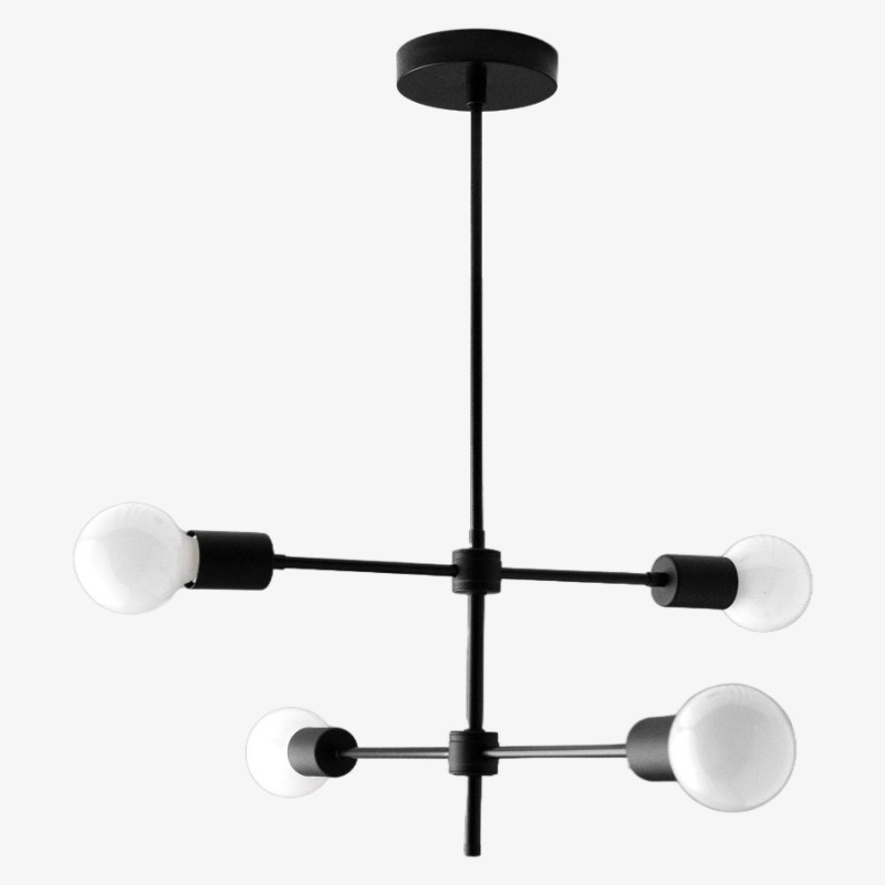Lampadario Mobilux Line nero e ottone...