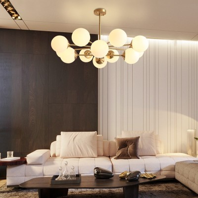 Opal Glass Ball Chandelier 2
