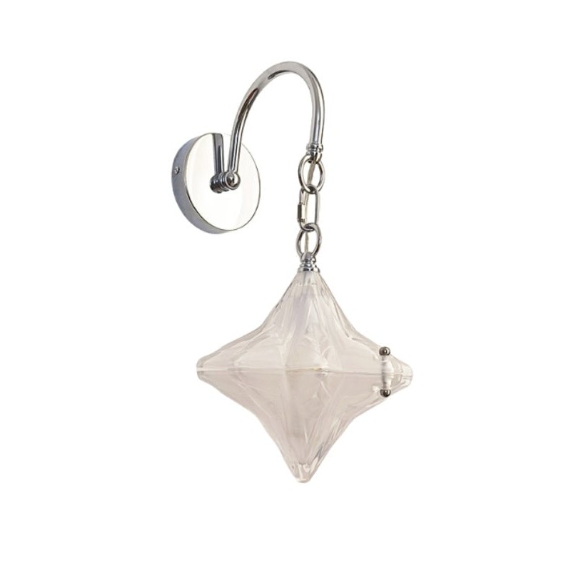 Art Deco Star Wall Sconce - Frosted...