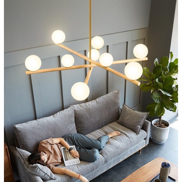 Minimalist Line Ball Chandelier