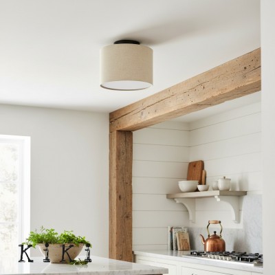 Jelvane Drum Flush Mount with Fabric Shade 2