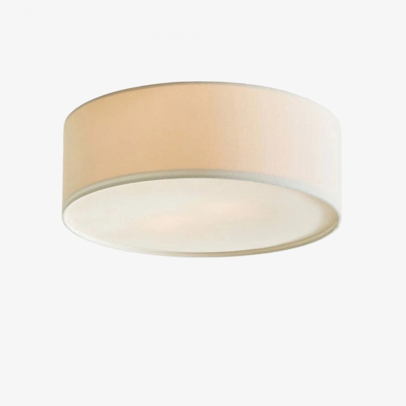Dumora Elegant Linen Drum Flushmount...