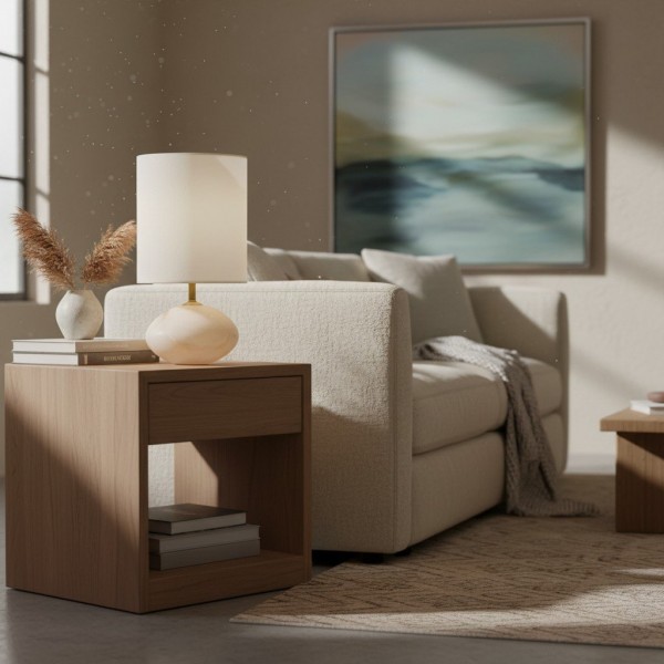 Albi Table Lamp Sleek Cylinder Base - Warm Glow for Modern Interiors and Small Spaces K1671