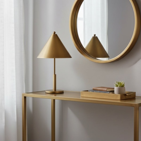 Aurecyl Table Lamp - Sleek Tapered Metal Table Lamp in Vintage-Style Finish for Living Room K1619