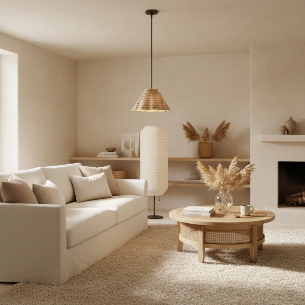 Florevian Modern Linen Pendant Lamp - Art-Inspired Statement Lighting for Dining Space K1629