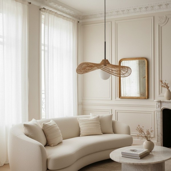 Florevian Tiered Shade Pendant Light with Woven Textured Design for Dining Room K1614