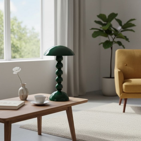 Modo LED Table Lamp - Orb-Stacked Base Mushroom Shade Perfect for Living Room or Bedroom K1669
