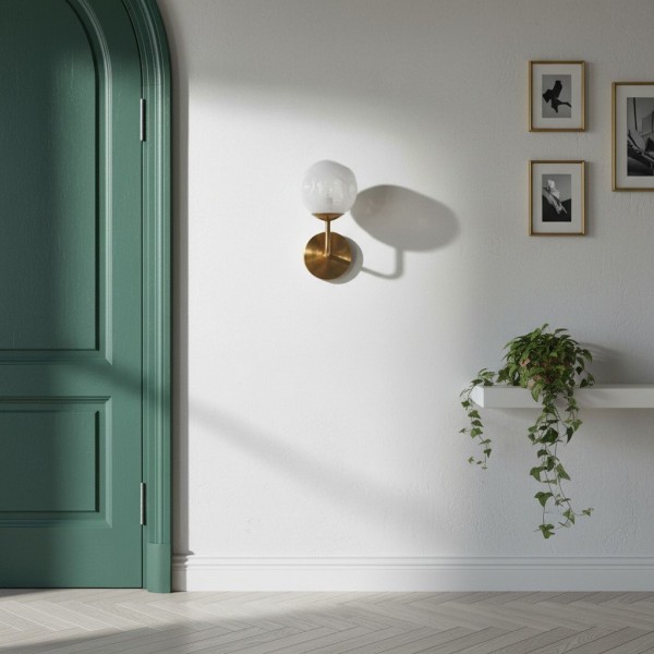 Modo Sculpted Glass Wall Sconce - Modern Diffused-Light Lamp for Entryways K1674
