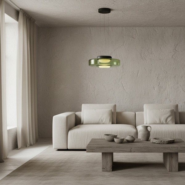 Nora Contemporary Multi-Layer Glass Pendant Lamp - Adjustable Hanging Light for Living Room or Kitchen Island K1697