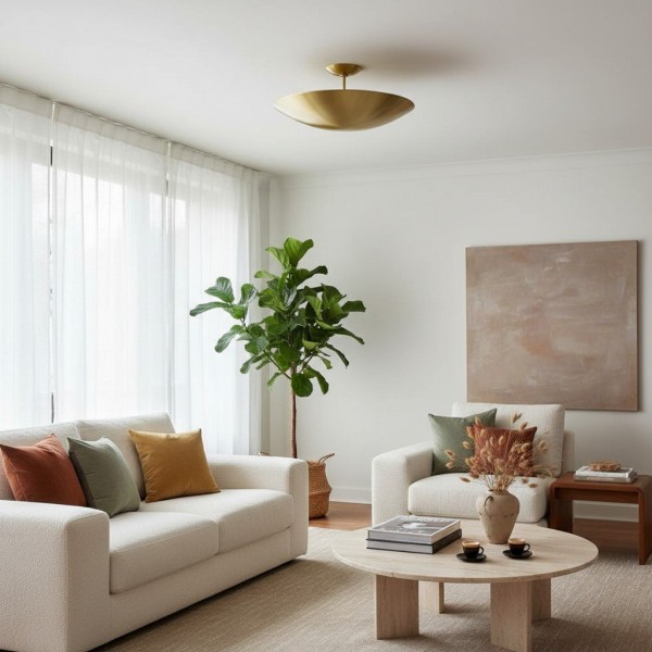Plara Flush Mount - Rounded Minimalist Dome Metal Ceiling Light for Hallway K1694