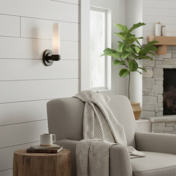 Roven Modern Wall Sconce Inspired with Glass Cylinder Shade - Versatile Accent For Living Room K1711
