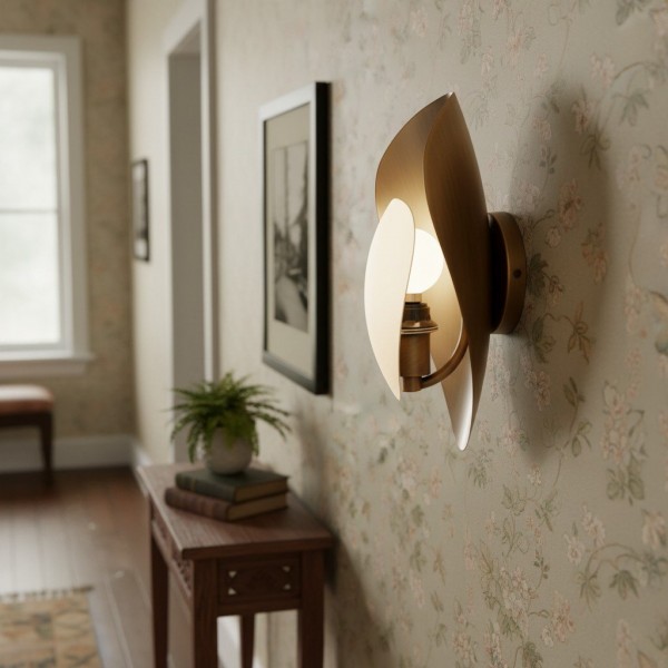 Shella Artistic Wall Lamp - Petal-Like Shade Design for Bedroom or Hallway K1651