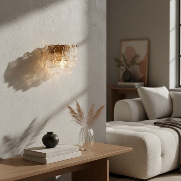 Lumvey Tiered Glass Sconce - Art Deco Wall Light for Bathroom and Hallway K1765