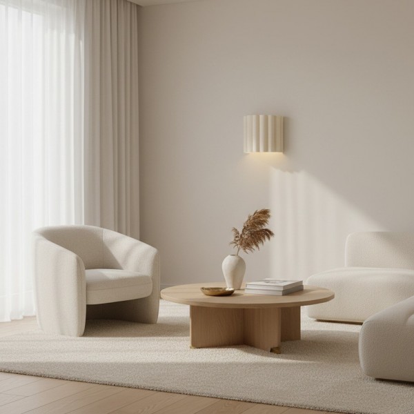 Velura Linen Fold Wall Sconce - Fabric Soft Pleated Design Ambient Lighting for Bedroom or Hallway K1761