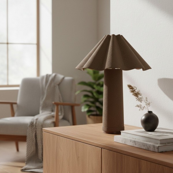 Weavara Contemporary Accent Table Lamp - Fabric‑Covered Decorative Lighting for Living Space or Office K1615