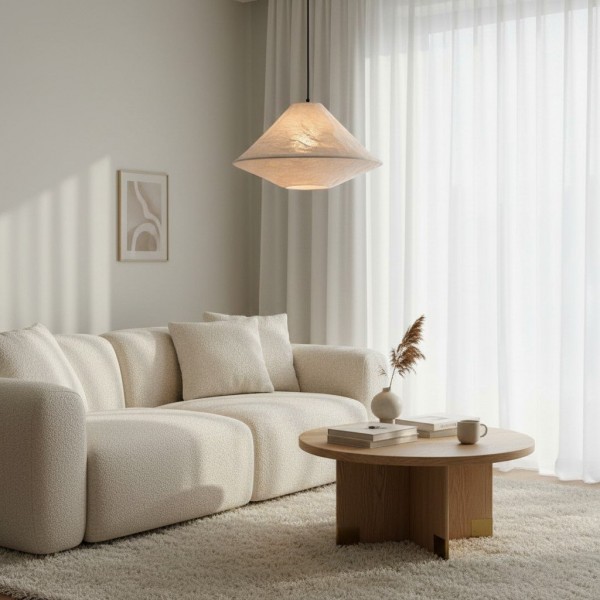 Zalen Collapsible Fabric Shade - Handcrafted Woven Pendant Light for Dining Room and Entryway Ambiance K1686