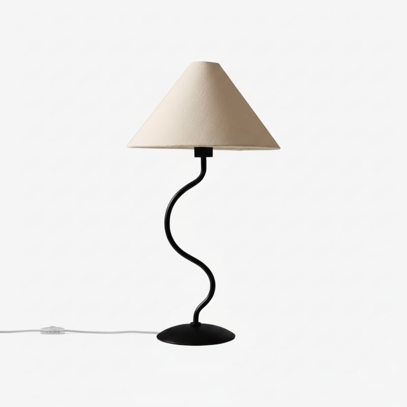 Lampada da tavolo moderna in tessuto...
