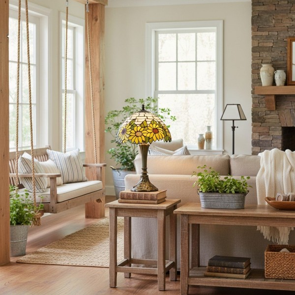 Handcrafted TF Sorenia Shade Lamp - Classic Tiffany Style Lighting for Home & Hospitality K1857