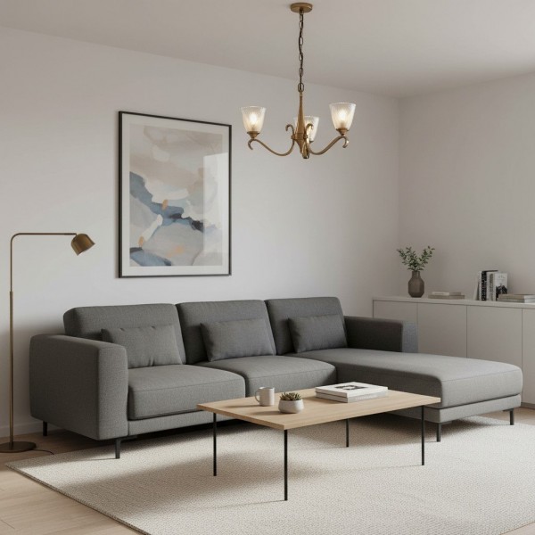 Lunetal Multi-Light Chandelier Crystal Accents Brass Finish - Modern Luxury for Dining Room and Living Room K1895