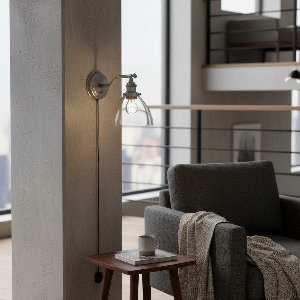 Novera Wall Light Collection - Glass Shade Finishes in Brass Silver Nickel Copper – Residential and Boutique Hospitality K1805