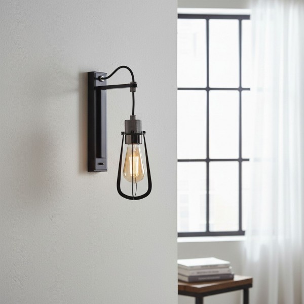 Readium Industrial Metal Wall Sconce - Modern Toggle Switch for Living Room and Study K1855