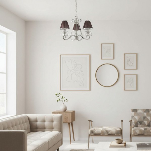 Talonis Multi-light Fabric Chandelier - Elegant Metal Curved Arms for Dining and Living K1900