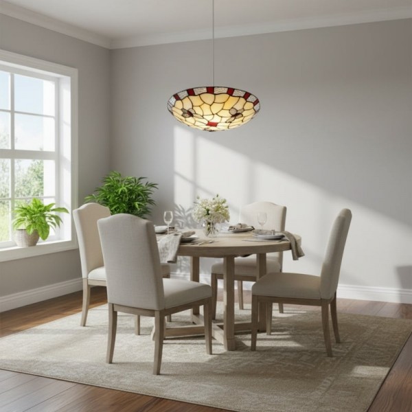 TF Butterfly Pendant Lamp - Decorative Stained Glass Pendant Light for Bedroom or Entryway K1798
