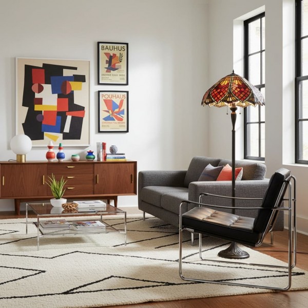TF Orsino Decorative Tiffany Style Floor Lamp - Artistic Stained Glass Lamp for Bedroom K1826