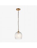 Brazara Glass Dome Pendant Light - Classic Metal Trim Design for Kitchen and Dining K1883