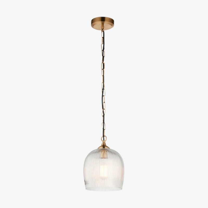 Brazara Glass Dome Pendant Light -...
