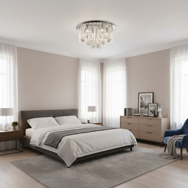 Virelis 8 Light Twist Tubes Ceiling Light - Modern Crystal Design for Dining Rooms or Lounges K1960