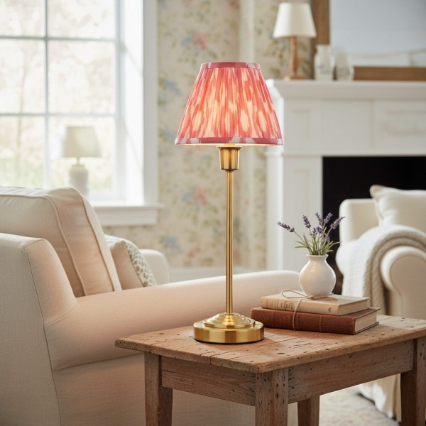 Bronzuno Patterned Fabric Table Lamp - Brass or Bronze Finish Modern-Bohemian Bedside & Living Space Light K1925