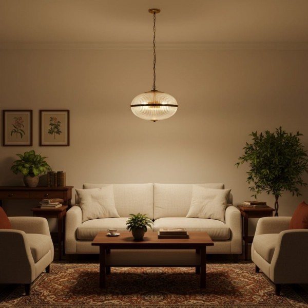 Luntra Contemporary Multi-Light Pendant with Textured Glass for Bedrooms and Hallways K1920
