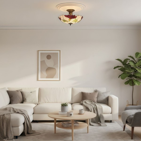 TF Botanica Floral Glass Ceiling & Pendant Lighting - Art Glass Style Fixture for Rooms K1942