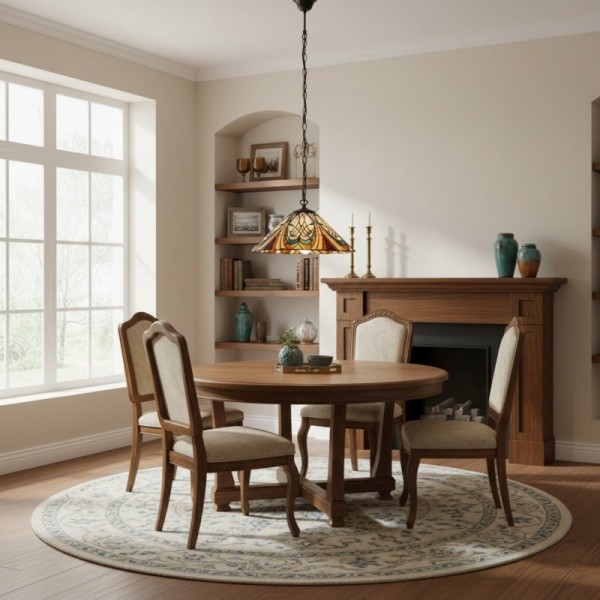 TF Hector Pendant Light - Art Nouveau Stained Glass Decorative Light for Dining or Living Room K2001