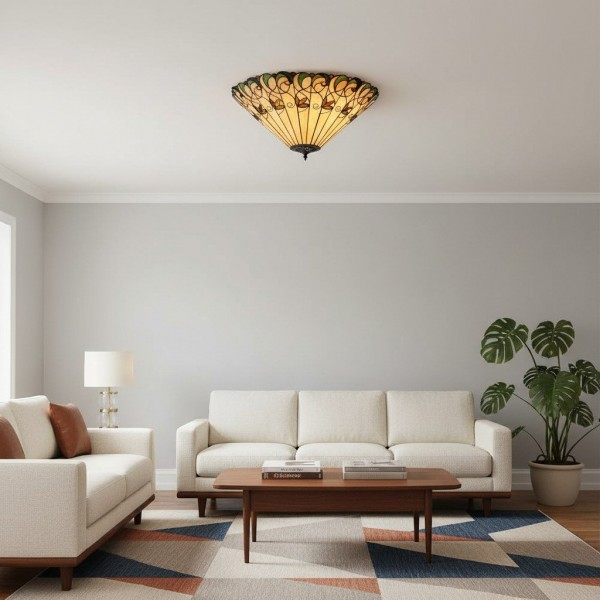 TF Jamelia Light - Decorative Art Glass - Flush Mount Timeless Style for Hallway K2015