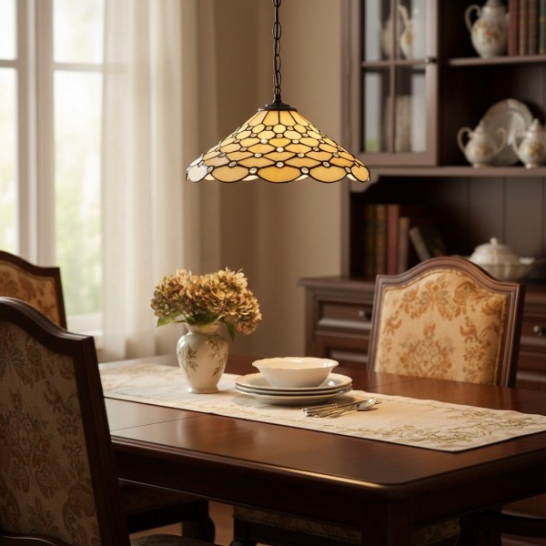 TF Pearl Pendant Light - With A Glass Shade and Adjustable Length for Dining and Kitchens K1988