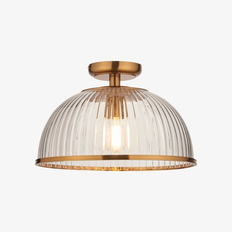 Luntra Ribbed Glass Uplighter Flush -...