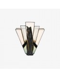 TF Felix Table Lamp - Art Deco Design with Glass Shade and Cat Figurine for Living Room or Bedroom K1956