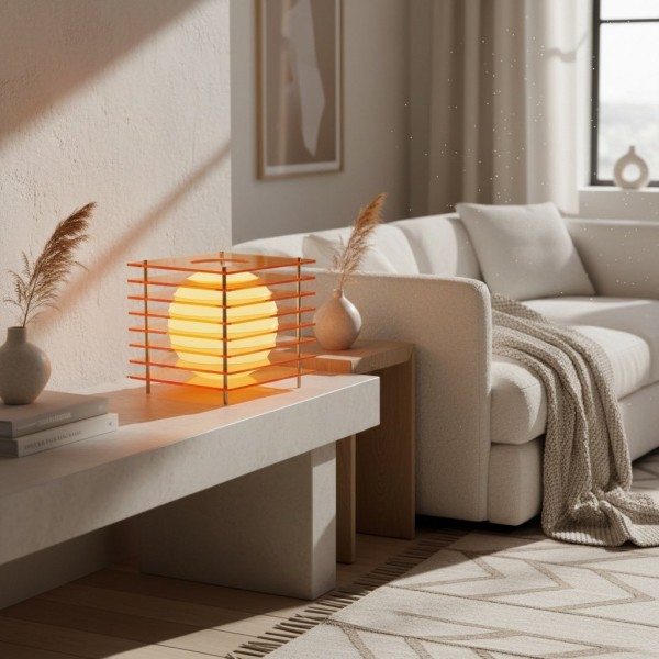 Afterglow Series Moon Cube Geometric Sphere Table Lamp - Modern Style Bedroom Decor K2078