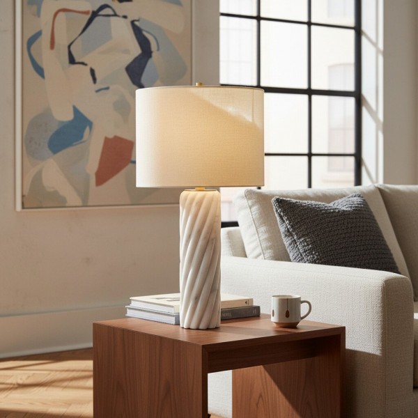 Albi Sculpture Marble Table Lamp - Minimalist metal design suitable for bedroom or living room K2195