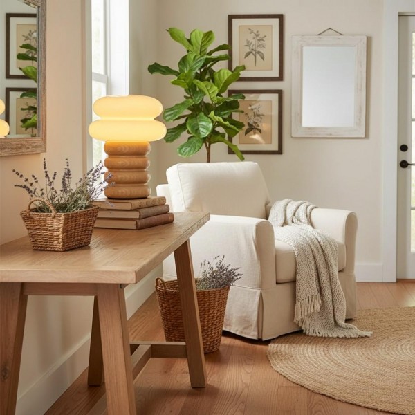 Auralume Modern Accent Table Lamp - Elegant Design Light for Reading Desk or Lounge Area K2131