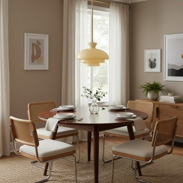 HaloVita Decorative Pendant Lamp - Minimalist Metal and Glass Pendant for Living Areas K2152