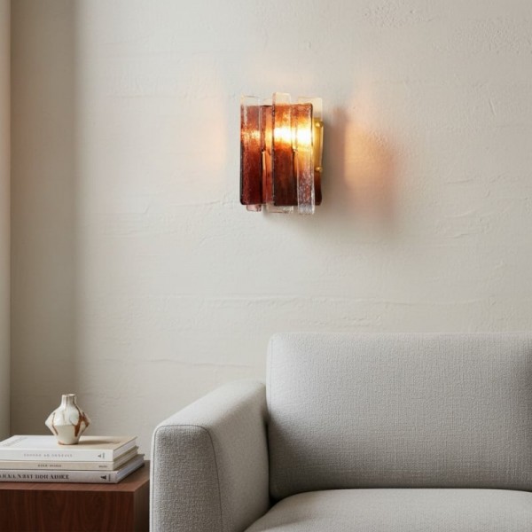 Lumiridge Modern Wall Light - Minimalist Design Metal Glass Fixture for Living Room K2149