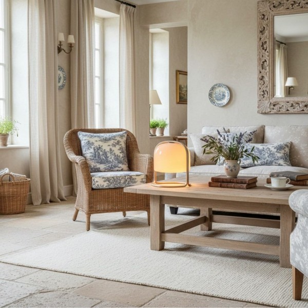 Nera Table Lamp - Elegant Curved Glass Shade - Metal Frame Style for Living Room or Bedroom K2188